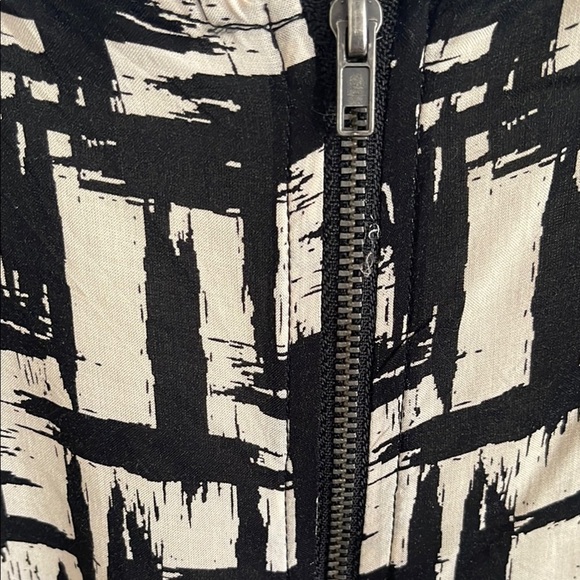 Kismet Black and Tan Graphic Blouse Relaxed Tank Top - Picture 3 of 4